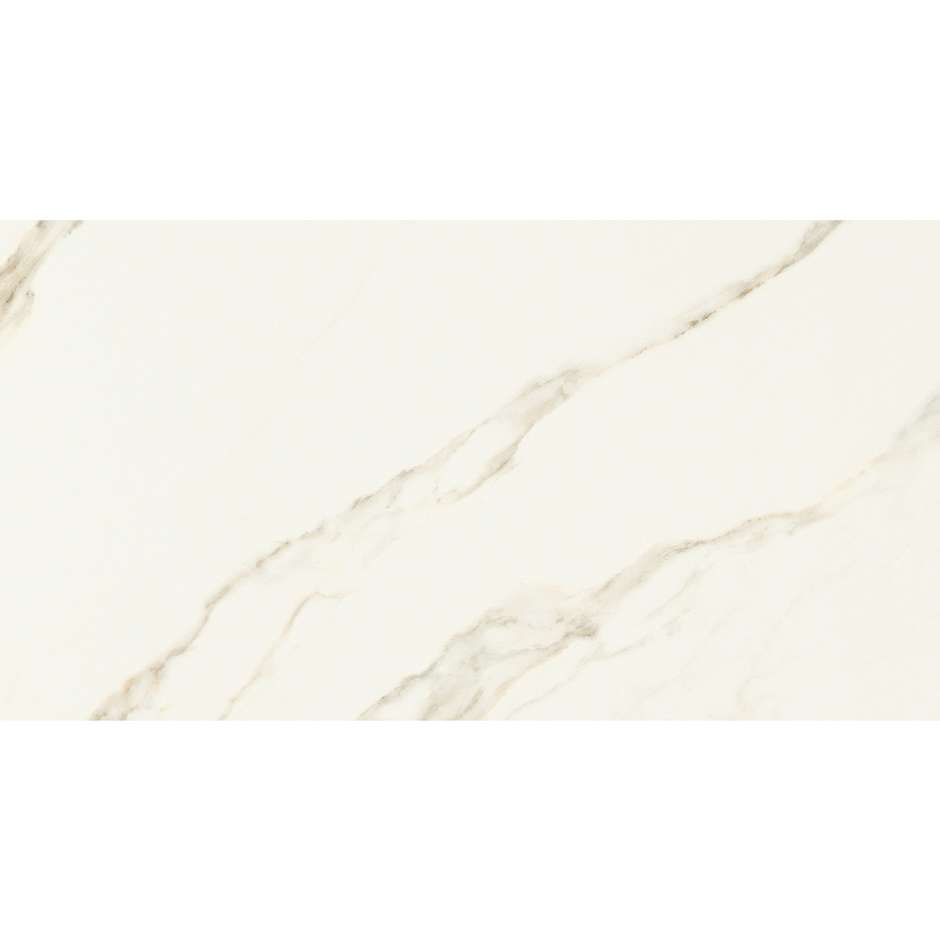 Gres porcellanato sottile 5,5 mm effetto marmo lucido, bianco Calacatta Glossy 50x100 cm - Exedra, Kerlite