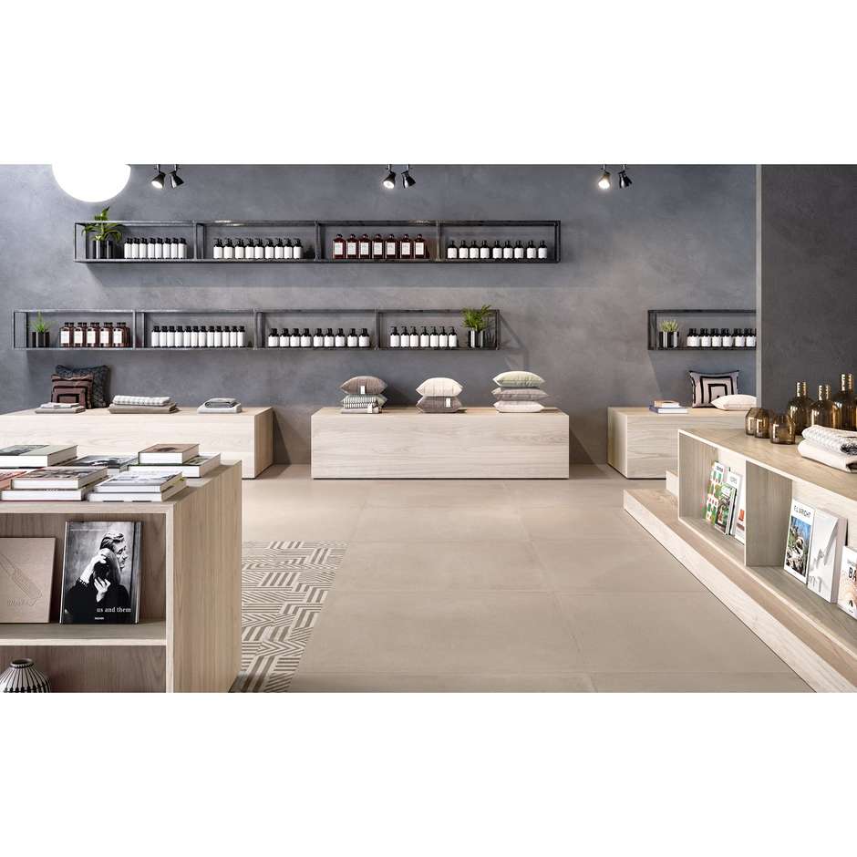 Grey/beige clay effect stoneware 90x90 cm - Ritual, Ceramica Sant'Agostino