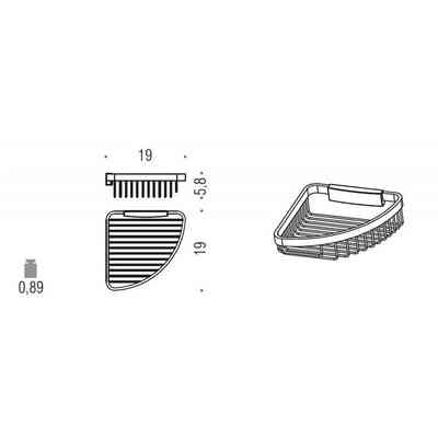 Griglia doccia angolare cromato con vaschetta sganciabile profonda 5.8 cm - Colombo Design