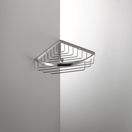 Grille d'angle pour douche en laiton chromé avec crochet pour tout accrocher - Basic, Colombo Design
