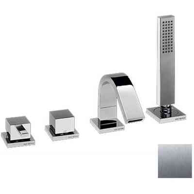 Groupe bain inverseur, mitigeur, bec, douchette nickel brossé - Hito Cinquantuno, Geda