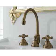 Gruppo lavabo collo girevole, 3 fori, brunito - 802 Classic, Zazzeri