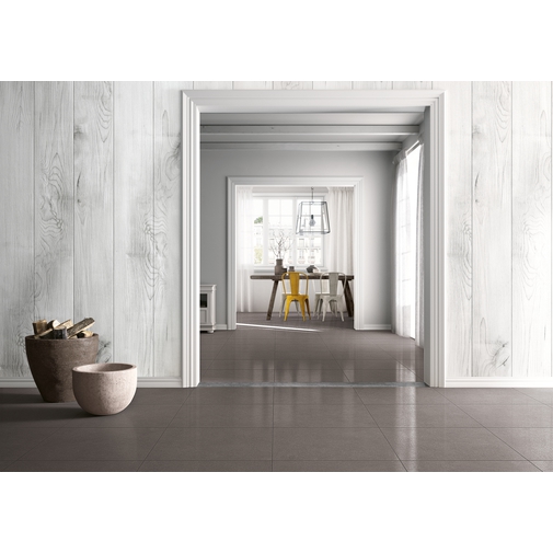 Grès cérame design moderne effet pierre semi-brillant gris foncé Dark 60x60 cm - Geotech, Blustyle