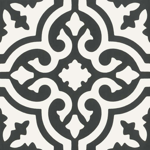 Grès cérame décoré effet ciment, Gris Noir 3, 20x20 cm - Reverie, Unicom Starker