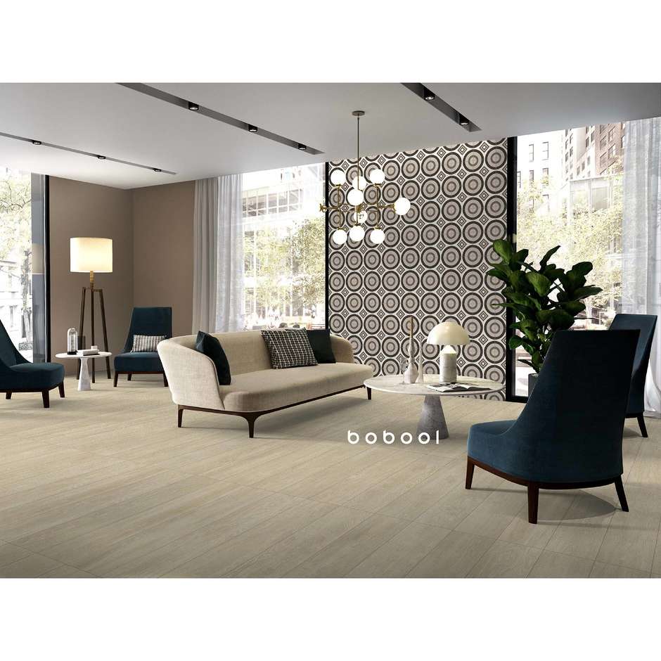 Grès cérame effet bois, 20x120 cm, Beige - Comfort W, Dom Ceramiche