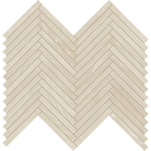Grès cérame effet bois, décor géométrique à chevrons, 29,1x33,1 cm, Chevron Beige - Comfort W, Dom Ceramiche