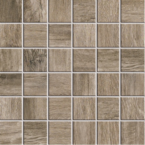 Grès cérame effet bois naturel, 36,6x32,6 cm, mosaïque Grey Mix - Logwood, Dom Ceramiche