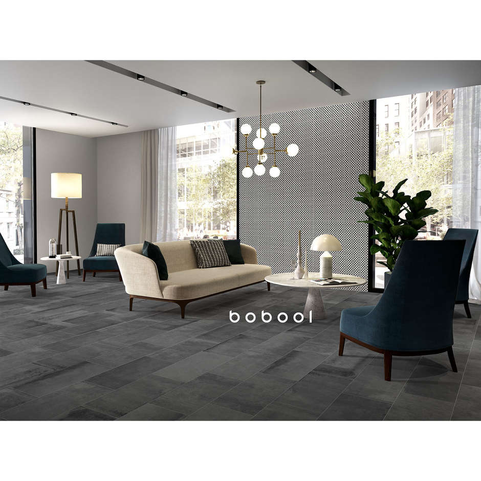 Grès cérame effet béton 30x60 cm Anthracite - Entropia, Dom Ceramiche