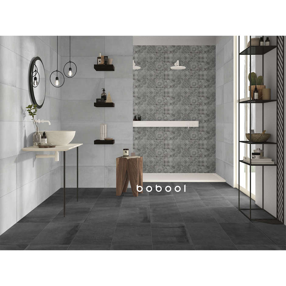 Grès cérame effet béton, 30x60 cm, Blanc - Entropia, Dom Ceramiche