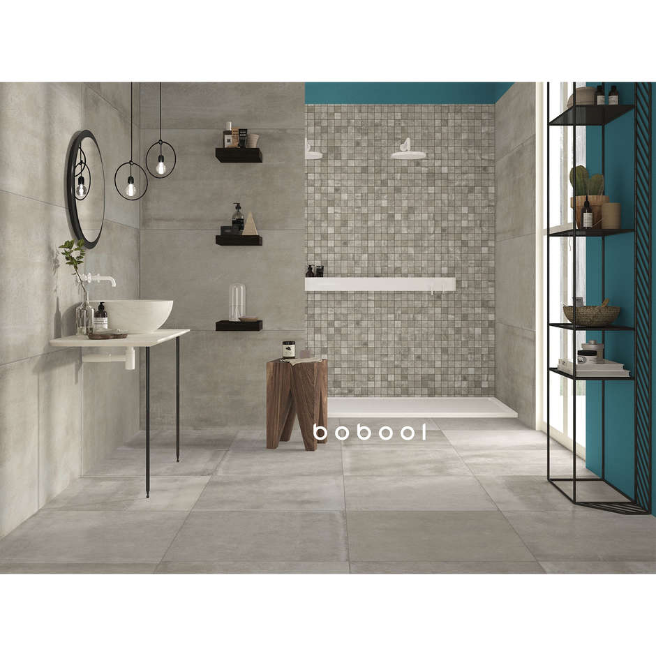 Grès cérame effet béton beige 59,5x59,5 cm, poli - Entropia, Dom Ceramiche