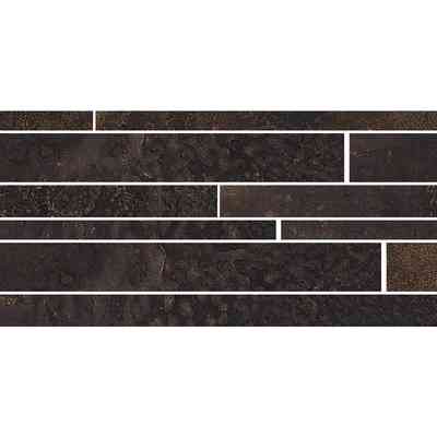 Grès cérame effet métal oxydé foncé, Mosaïque murale noire 22,5x45 cm - Oxidart , Ceramica Sant'Agostino