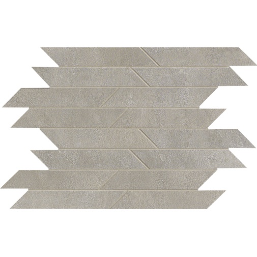 Grès cérame effet résine, 29,7x36,5 cm, gris Mosaic Oblique Ash - Comfort R, Dom Ceramiche