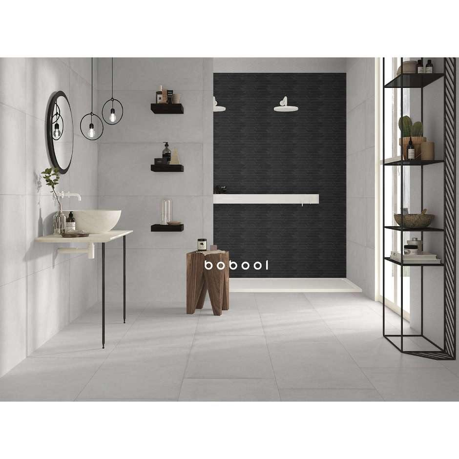 Grès cérame effet résine foncé 24,7x28,5 cm, Mosaic Oblique Smoke - Comfort R, Dom Ceramiche