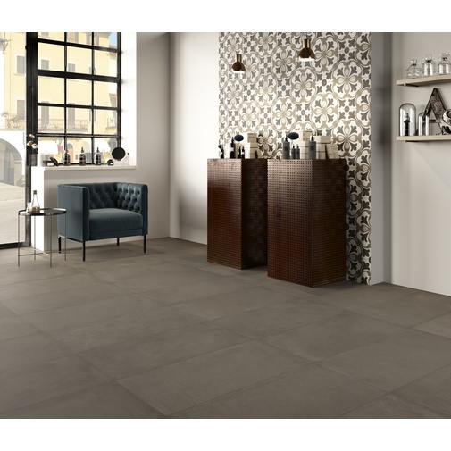 Grès cérame effet résine gris foncé, 44,5x90 cm Tin - Comfort R, Dom Ceramiche