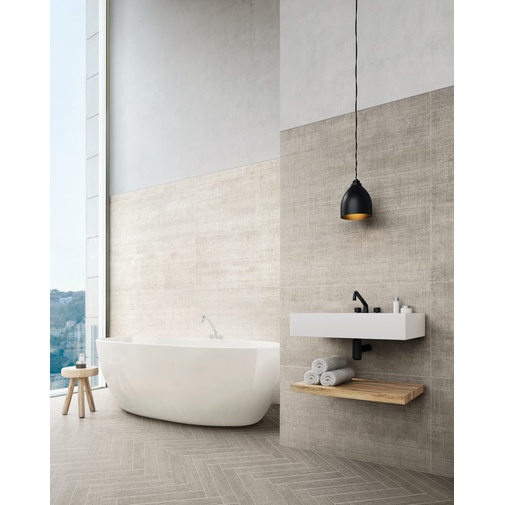 Grès cérame effet tissu, Blanc, 30x60 cm - Fresh, Dom Ceramiche