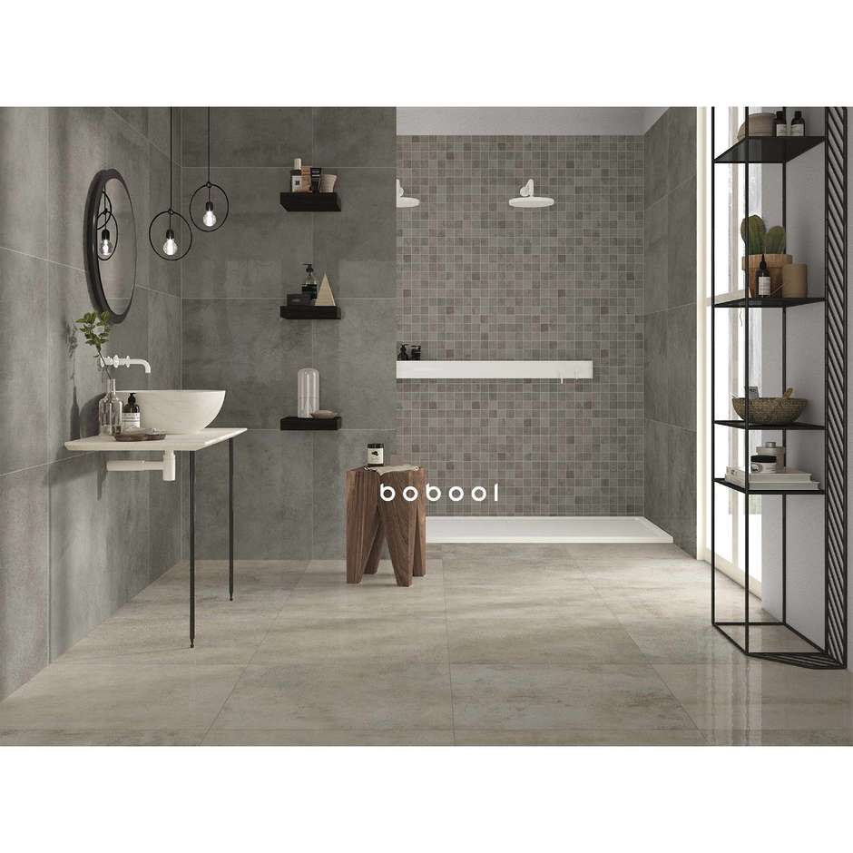 Grès effet béton, rodé rectifié gris beige, Greige, 59,5x59,5 Uptown, Dom Ceramiche