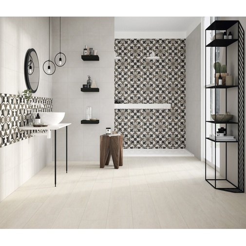 Helles Feinsteinzeug in Holzoptik, 20x120 cm, Weiß - Comfort W, Dom Ceramiche