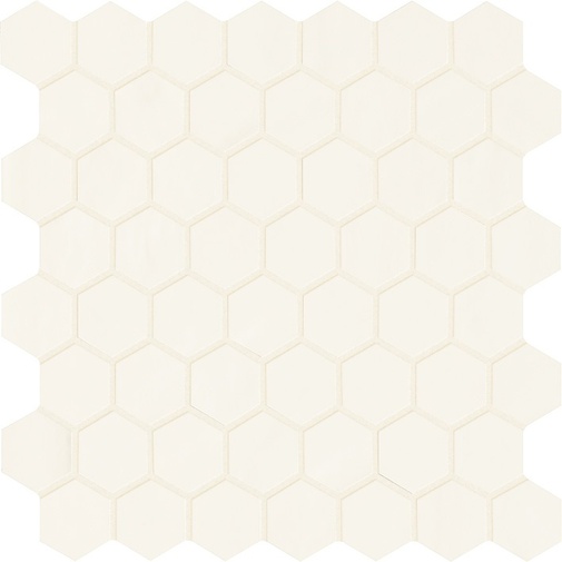 Hexagonal wall mosaic, Milk 30x30 cm - Smooth, Dom Ceramiche