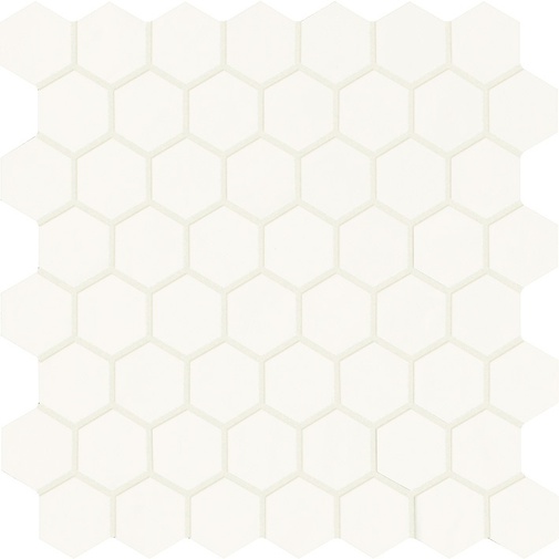 Hexagonal wall mosaic, White 30x30 cm - Smooth, Dom Ceramiche