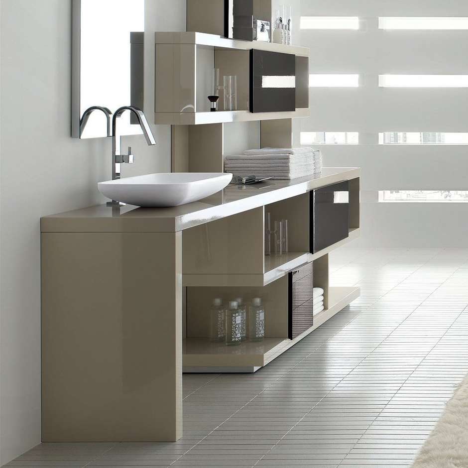 High basin mixer without pop-up plug brushed nickel h41,4 cm - Hito Quarantuno, Geda