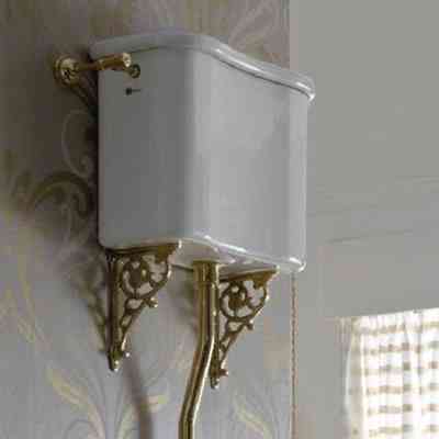 High retro-style cistern in white ceramic - Palladio, Sbordoni