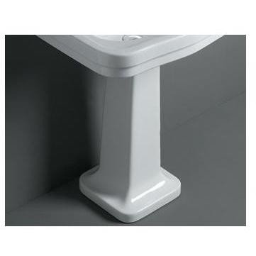 Hochglanz-weiße Waschtischsäule im Retro-Stil, kombinierbar mit einem 68-cm-Waschtisch - London, Simas