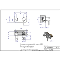 Hydrobrosse murale complète avec mitigeur et plaque chromée de style moderne - Kobuk, Rubinetteria Bugnatese