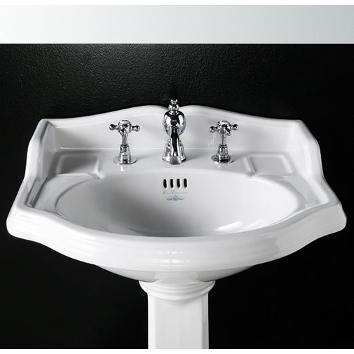 Hängendes Waschbecken im klassischen Design aus weißer Keramik 59 cm - Arcade, Simas