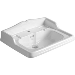 Hängendes Waschbecken mit Retro-Rückenlehne aus weißer Keramik 73 cm - Arcade, Simas