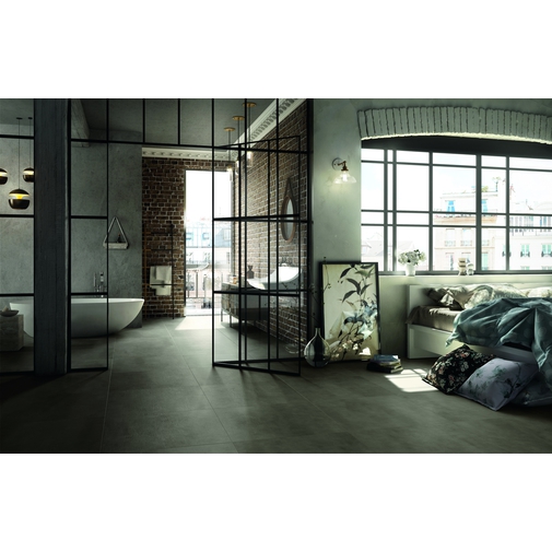 Industrial style concrete effect porcelain stoneware Mud 37,5x75,5x1 cm - Beton, Casalgrande Padana