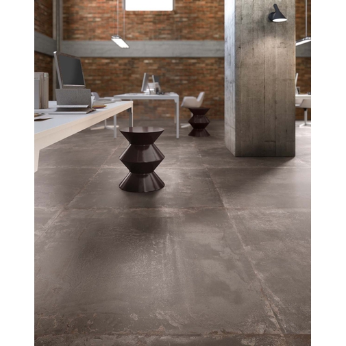 Iron-colored oxidized metal effect porcelain stoneware, Iron 60x60 cm - Oxidart , Ceramica Sant'Agostino