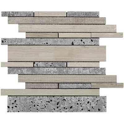 Irregular decorated wall mosaic, white wood effect, White Wood 30x30 cm for wall tiles - Multi Patchwork, Boxer