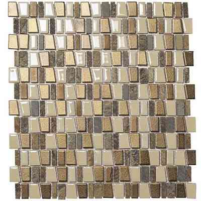 Irregular mosaic in ceramic, marble and slate for covering Brown 29,5x32,2 cm - Kiel, Boxer