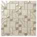 Ivory geometric and irregular mottled glass wall mosaic 29,8x29,8 cm - Havana, Boxer