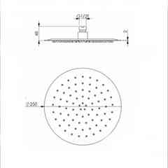 Kit doccia in inox con soffione 20 cm, doccetta e presa acqua - Steel Tondo, Damast 