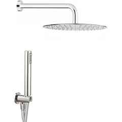 Kit Doccia T20 Rondò Damast soffione tondo, doccetta Atena, presa acqua Lindos