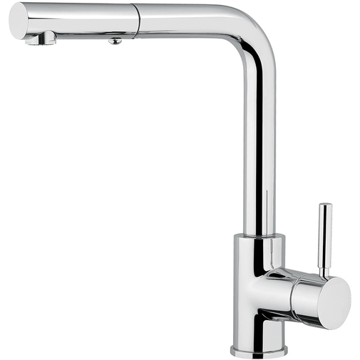 Kitchen sink mixer with pull-out hand shower and 90° spout - Kobuk, Rubinetteria Bugnatese