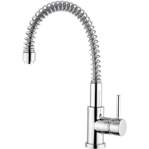 Kitchen sink mixer with spring spout, chrome - Kobuk, Rubinetteria Bugnatese