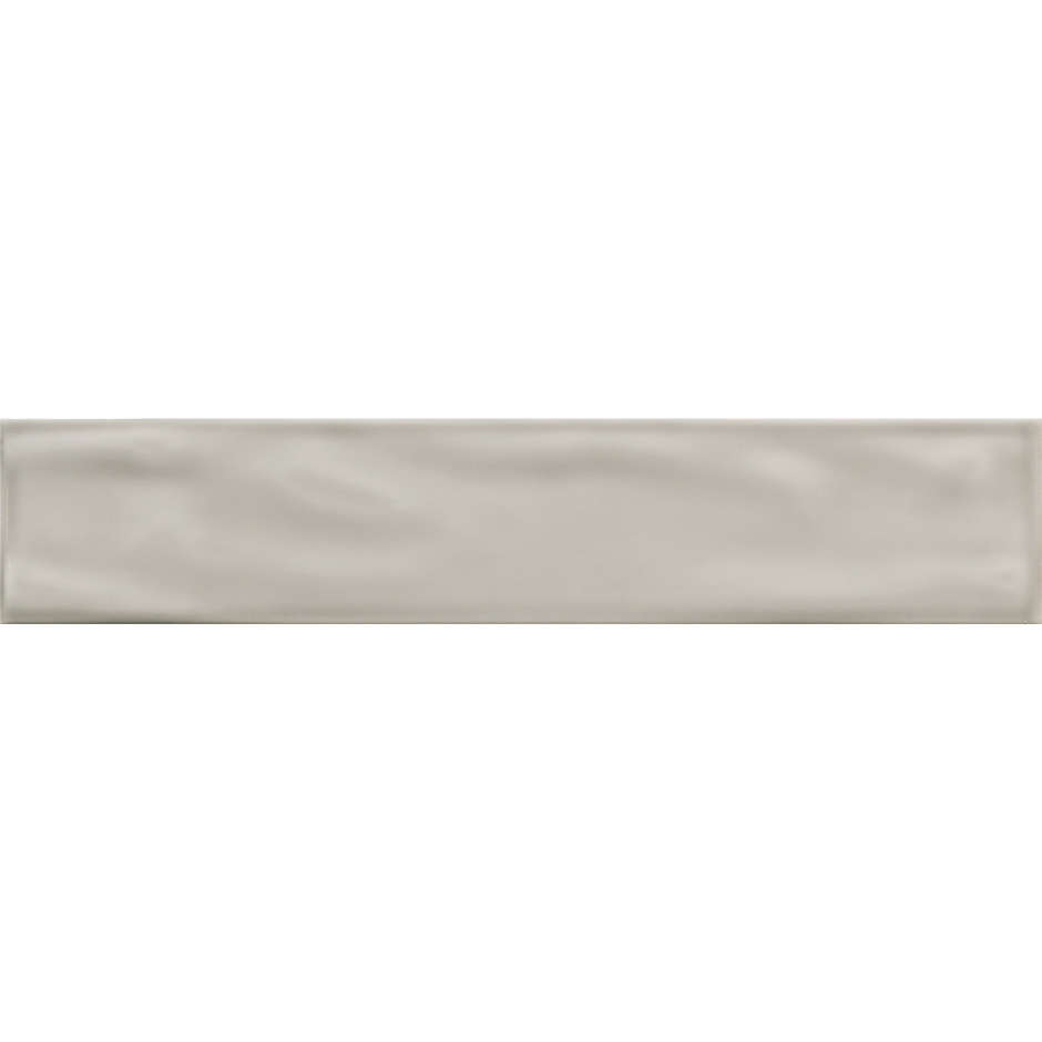 Knochengrau glänzende Wandfliese mit Welleneffekt, 10x50 cm - Aria, Dom Ceramiche