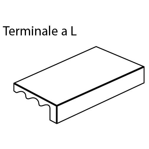 L-förmiges Element aus Klinker, roter Terrakotta-Effekt, 4x15x30,6 cm - Real Cotto, Domus Linea