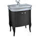 LA10 retro style cabinet for washbasin with 2 doors in glossy black color - Lante, Simas