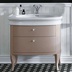 LA11 retro style washbasin cabinet in glossy dove gray color - Lante, Simas