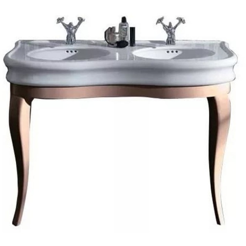 LA12 retro style washbasin structure in glossy dove gray wood - Lante, Simas