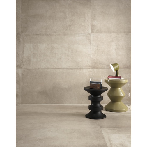 Lapped concrete effect porcelain stoneware, Beige 59,5x119,2 cm - Entropia, Dom Ceramiche