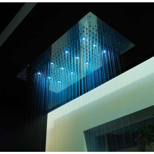 Large recessed ceiling shower head with led for chromotherapy 100x50 cm - Dream XL, Bossini