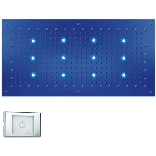 Large recessed ceiling shower head with led for chromotherapy 100x50 cm - Dream XL, Bossini