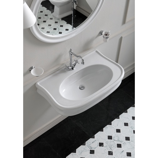 Lavabo a consolle sospesa o su mobile LAM90 in ceramica bianca 90 cm - Lante, Simas