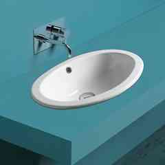 Lavabo ad incasso con bordo piatto in ceramica bianca 54,5 cm - Marine, Simas