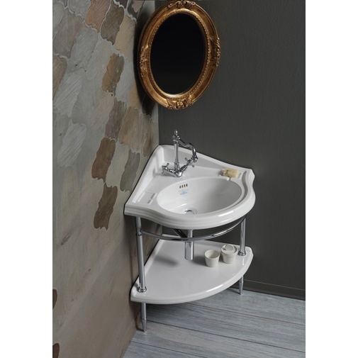 Lavabo angolare in ceramica bianca 57 cm - Arcade, Simas