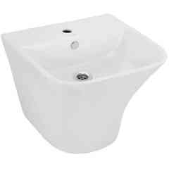 Lavabo avec colonne murale 56x48cm Aria Jaquar Blanc avec fixations